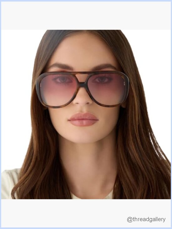 Oversized Navigator Sunglasses UV400 Protection Acetate Frame main image 5